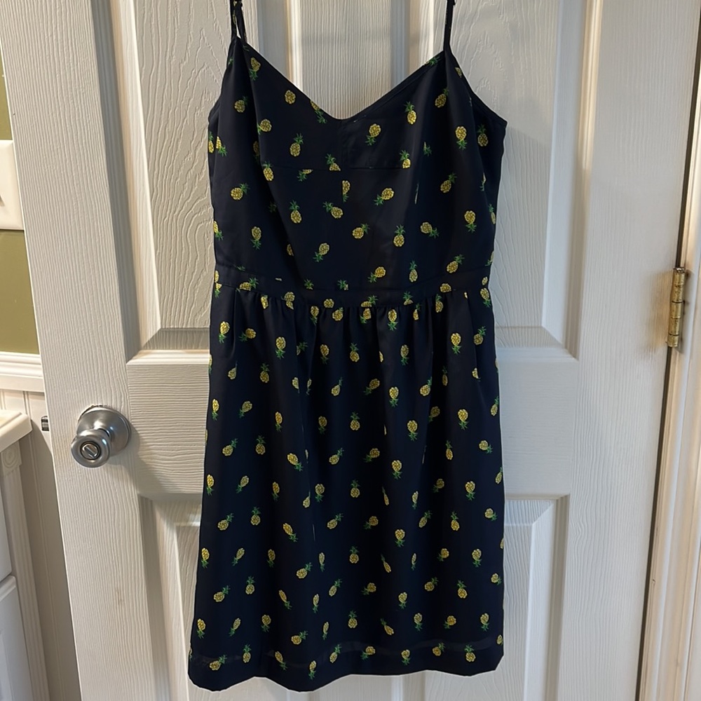 Navy pineapple J. Crew dress - Picture 2 of 8